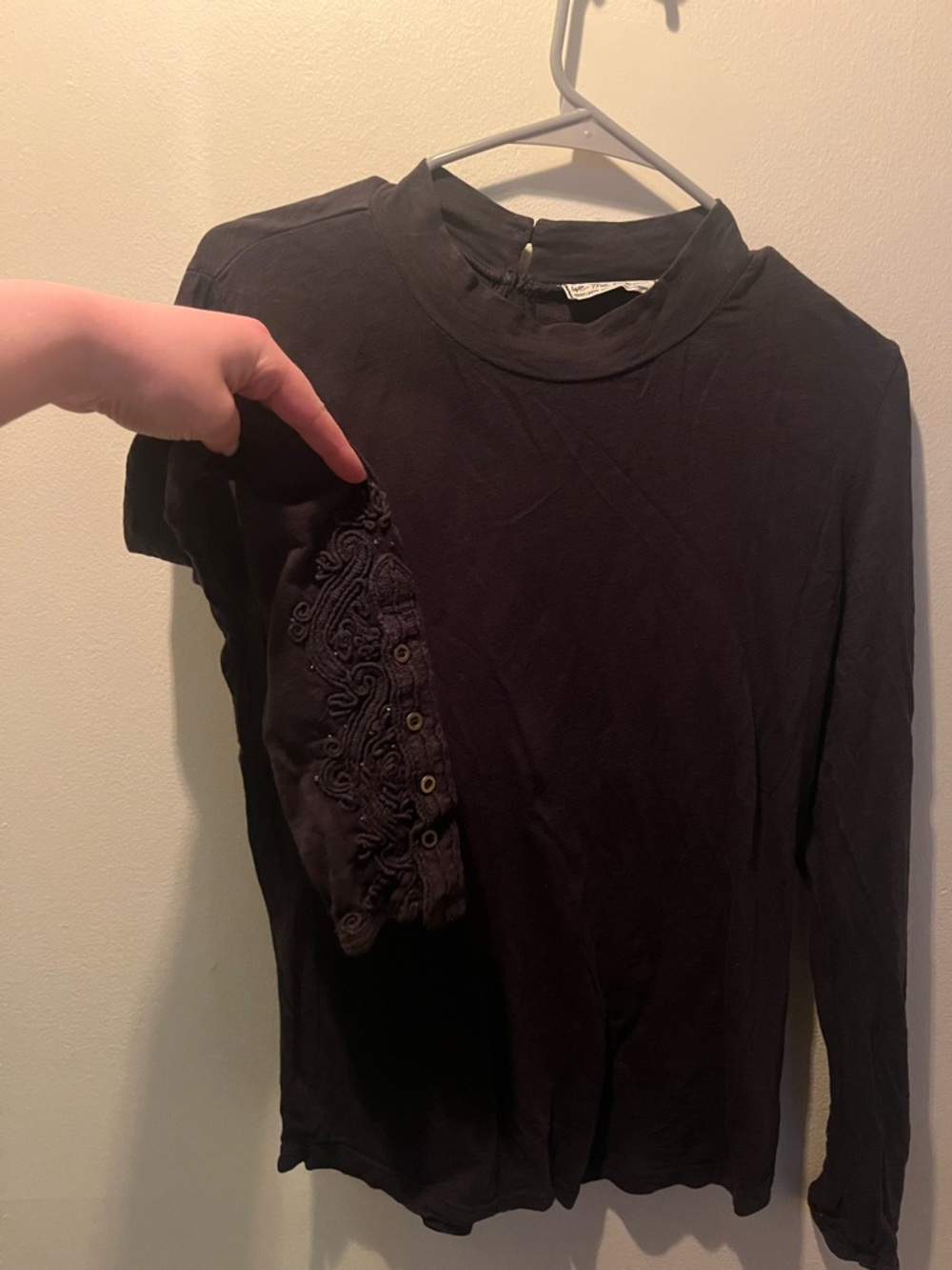 We The Free dark gray Top with sleeve Accent
